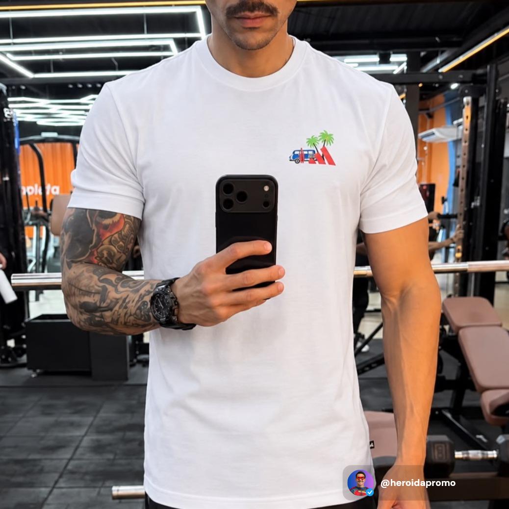 Camiseta Masculina Adidas Bordado Pequeno Estampa Surf