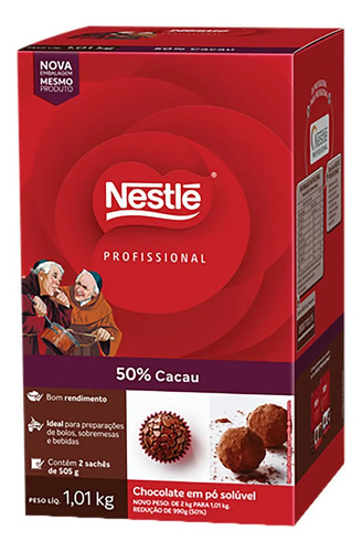 Chocolate em Pó Solúvel Nestlé Dois Frades 50% Cacau 1,01 kg