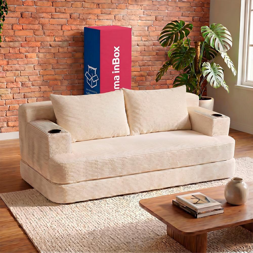 Sofa Cama Nami 1,50m Xpand Tech Tecido Veloure Cama inBox
