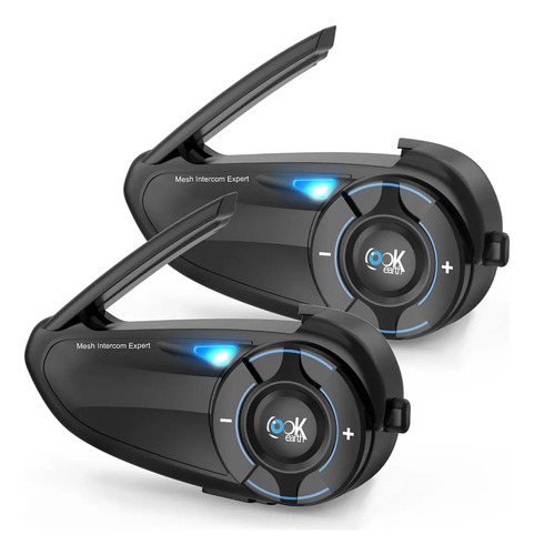 Intercomunicador Bluetooth Lookearth Q8 Para Moto Kit 2 Unidades Com Mesh