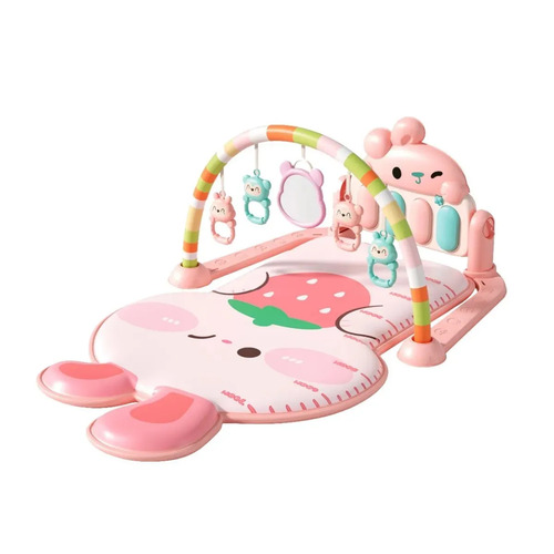 Tapete de Atividade Bebê 3D Piano Musical Rosa
