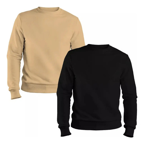 Kit 2 Blusa Moletom Masculino Gola Careca Algodão