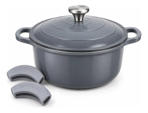 Panela Caçarola 20cm Revestimento Cerâmico 2 Pegadores Cinza