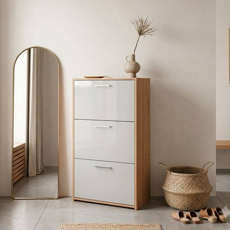 ENVIO FULL - Sapateira Retrátil Inclinável c/3 Portas Basculantes Organizador Multiuso