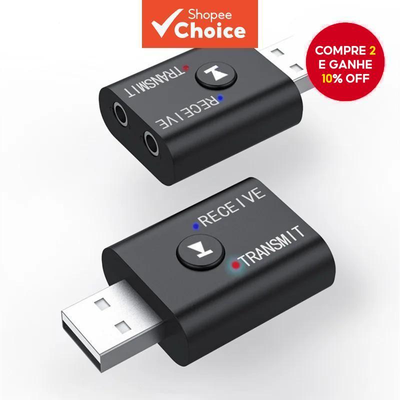 Novo Receptor Transmissor de Áudio Bluetooth 5.0 Adaptador Sem Fio 3.5MM AUX RCA USB para Kit de Carro e Alto-falante | Shopee Brasil