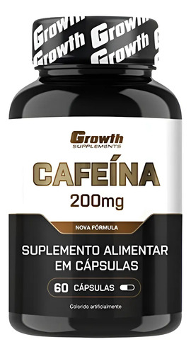 Cafeína 200mg 60 Cápsulas Growth Supplements