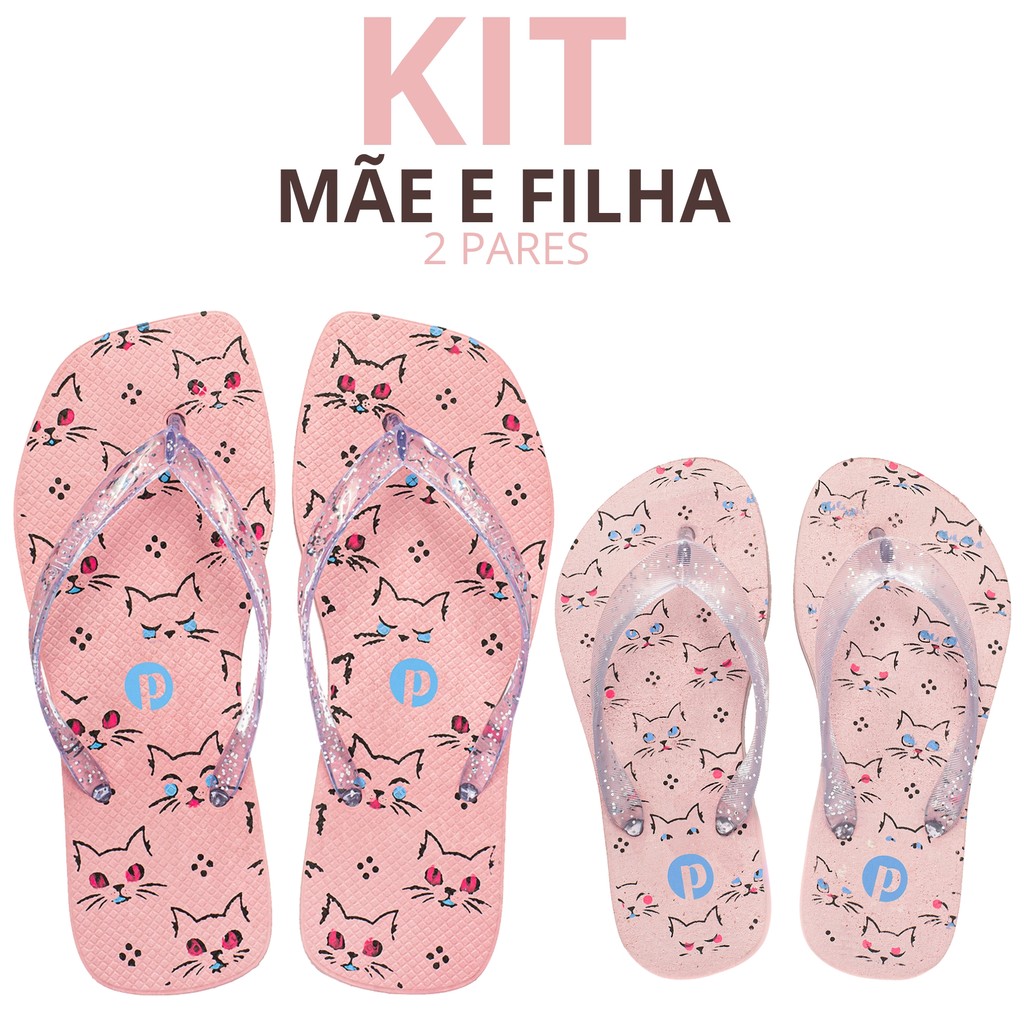 Kt Chinelo Mãe e Filha Feminino Menina Infantil Flexível Antiderrapante | Shopee Brasil