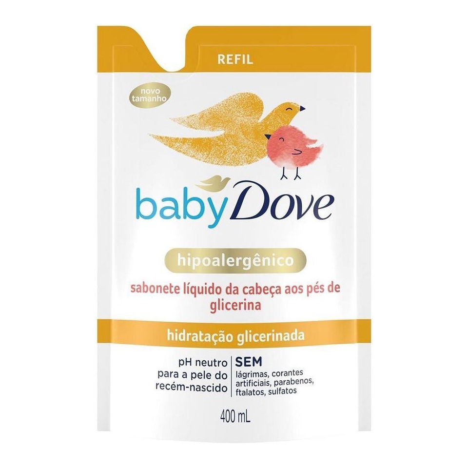 Refil Sabonete Líquido Baby Dove Hidratação Glicerinada 400ml