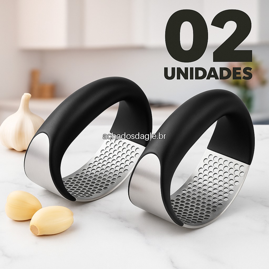 Espremedor de Alho Inox Manual Resistente
