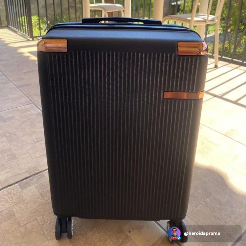 Mala de bordo rigida abs preto sweet studio com rodas duplas 360 para viagem