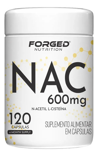 Nac 600mg N-acetil L-cisteina 120 Capsulas Forged Nutrition