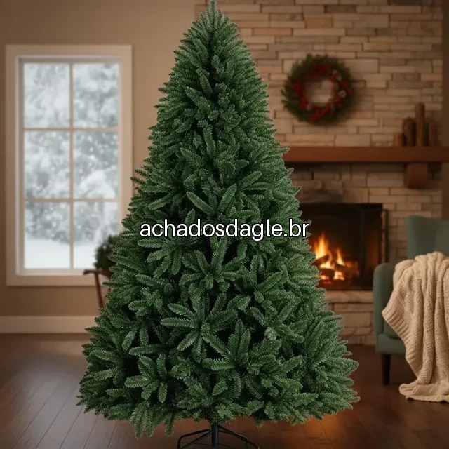 Árvore de Natal Verde 210 cm com 1800 Galhos e Base de Ferro