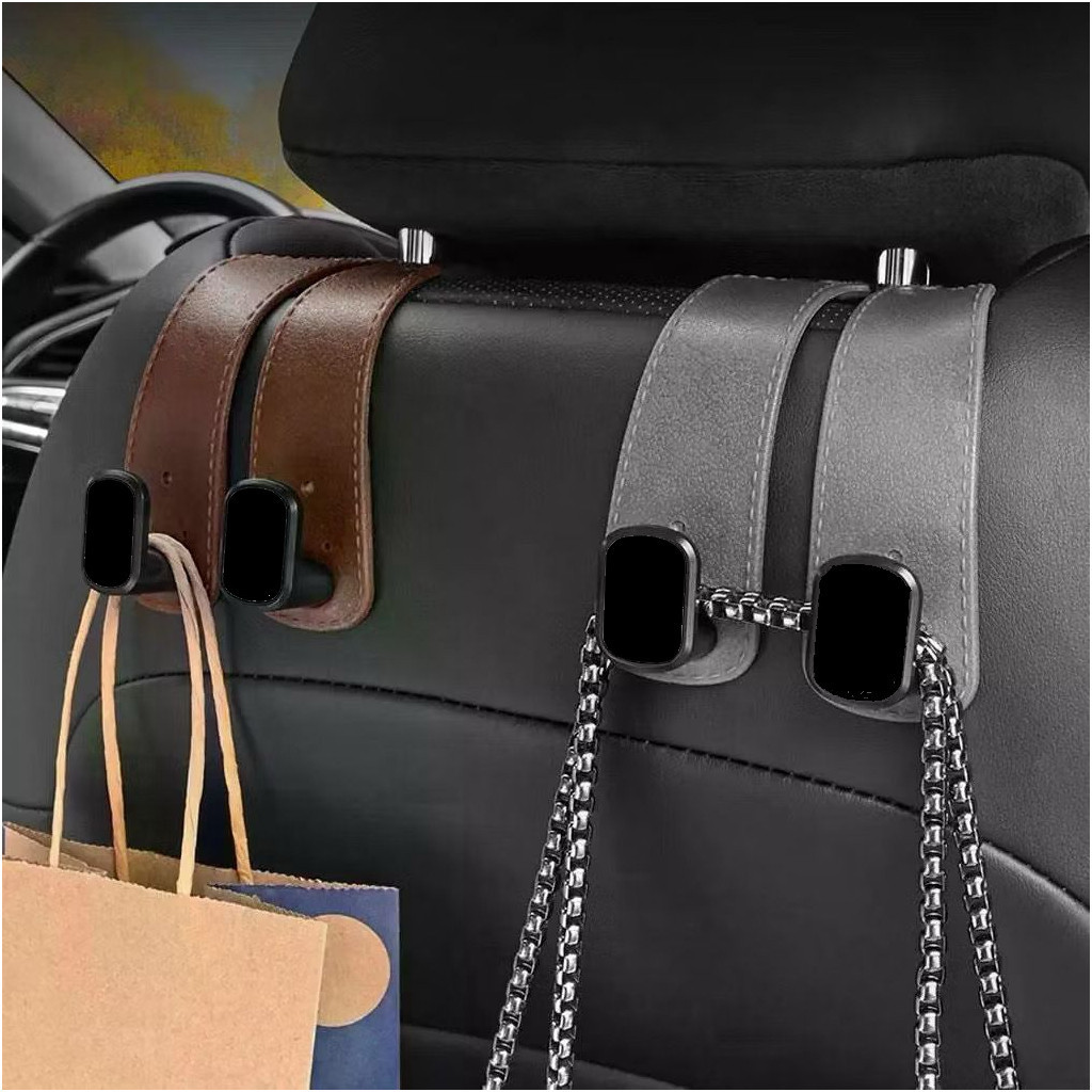 Gancho Universal Para Encosto De Cabeça De Carro Duplo Couro Premium