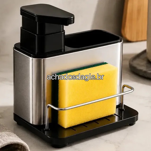 Porta Detergente Inox Dispenser Sabão Líquido Prateado