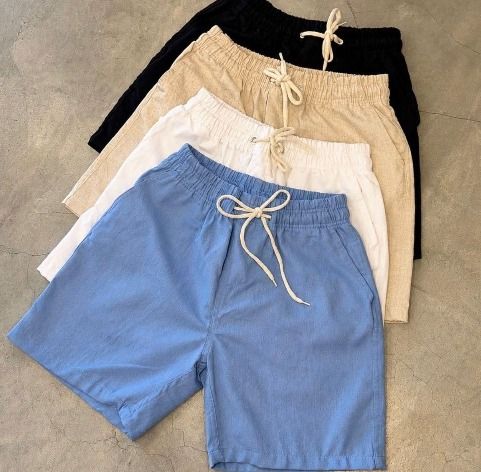 Kit 3 Shorts Masculino de Linho