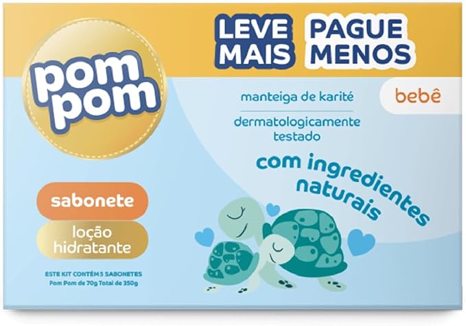 Kit 5 Sabonetes em Barra Pom Pom 70g