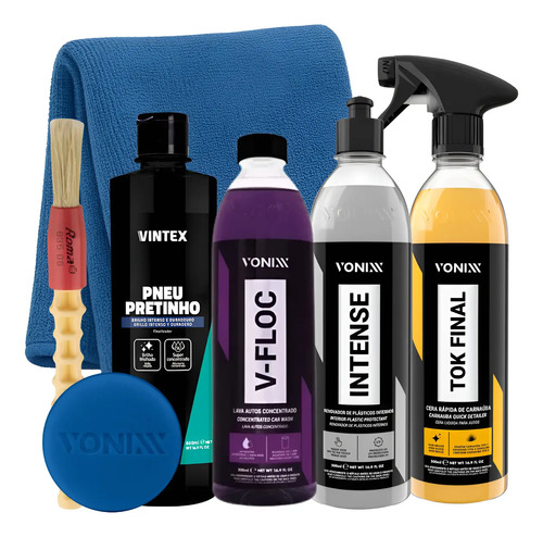 Kit Vonixx Shampoo V-Floc Cera Tok Final Revitalizador Intense Pretinho Vintex