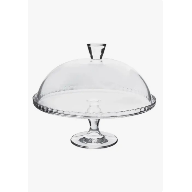 Prato para bolo Patisserie em vidro com pe e tampa D32xA26cm | Shopee Brasil