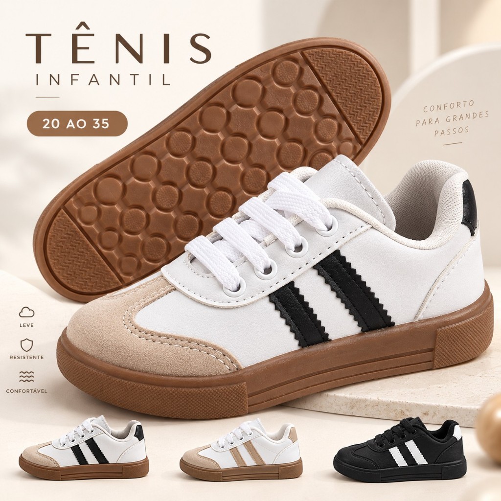 Tênis infantil casual moderno e confortável modinha | Shopee Brasil