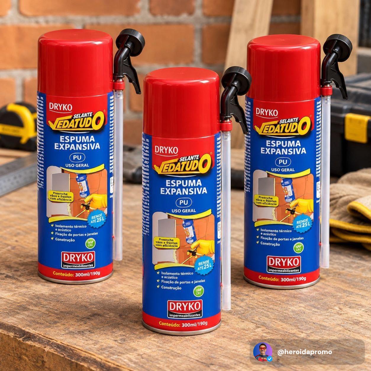 Kit 3 Espumas Expansivas Selantes Vedatudo 300ml