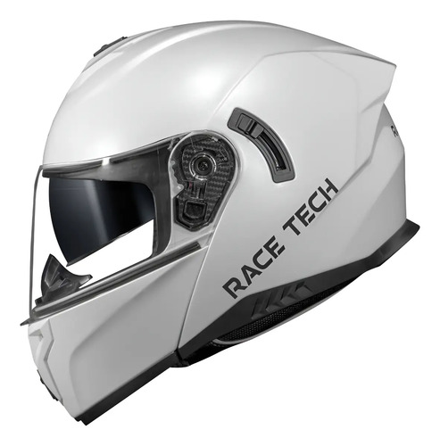 Capacete Moto Race Tech Articulado Signal Monocolor Branco