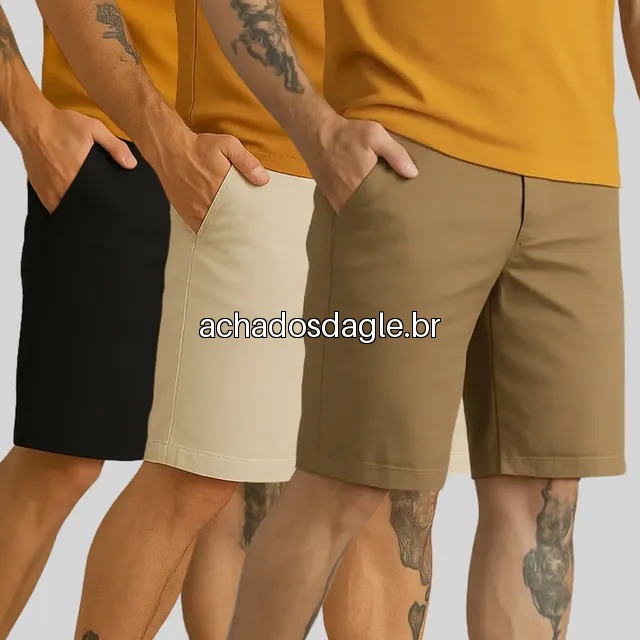 Kit 3 Bermudas Sarja Jeans Premium