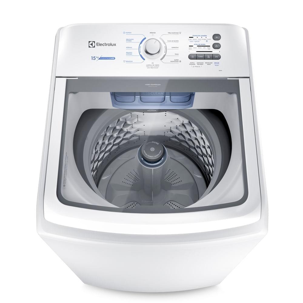 Máquina de Lavar Electrolux 15kg Branca Essential Care Cesto Inox LED15