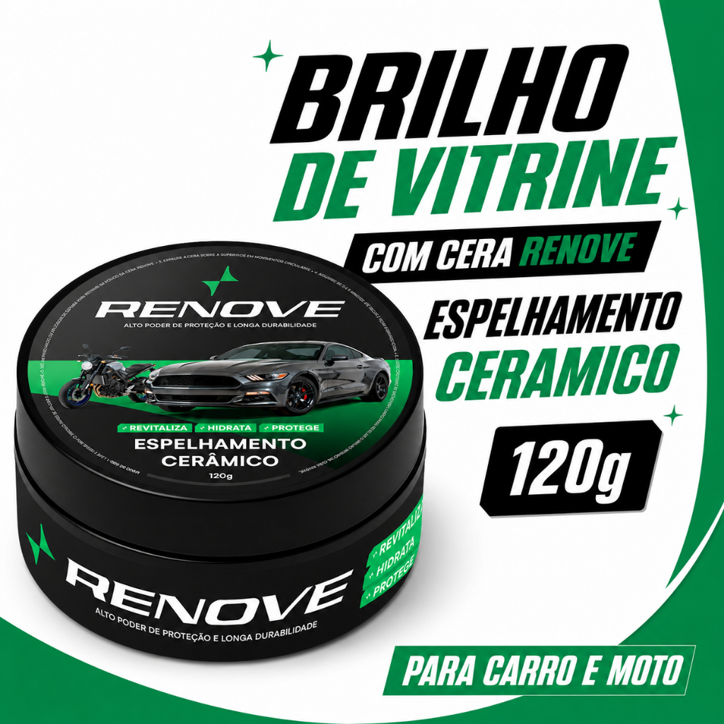 Cera Carnaúba Automotiva Renove 120g