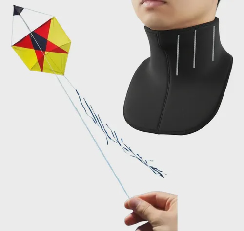 Protetor de Pescoço Jugular Anti Cerol Neoprene 6 Cabos Preto Único
