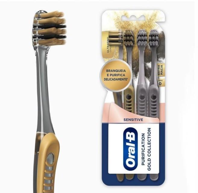 Oral-B Escova de Dente Sensitive Purification Gold Extra Macia 4 Unidades