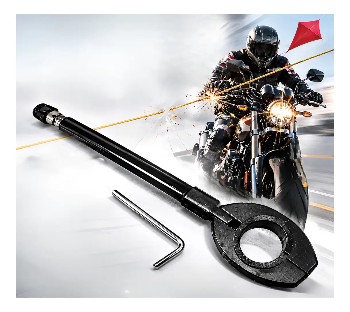 Antena Corta Pipa Em Aço Retrátil Para Moto Anti Cerol